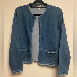 Appleseed's Frayed Edge Blue Jean Jacket size medium